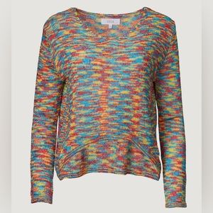 LUCCA Women’s Space-Dyed Intarsia-Knit Sweater In Rainbow (XS)